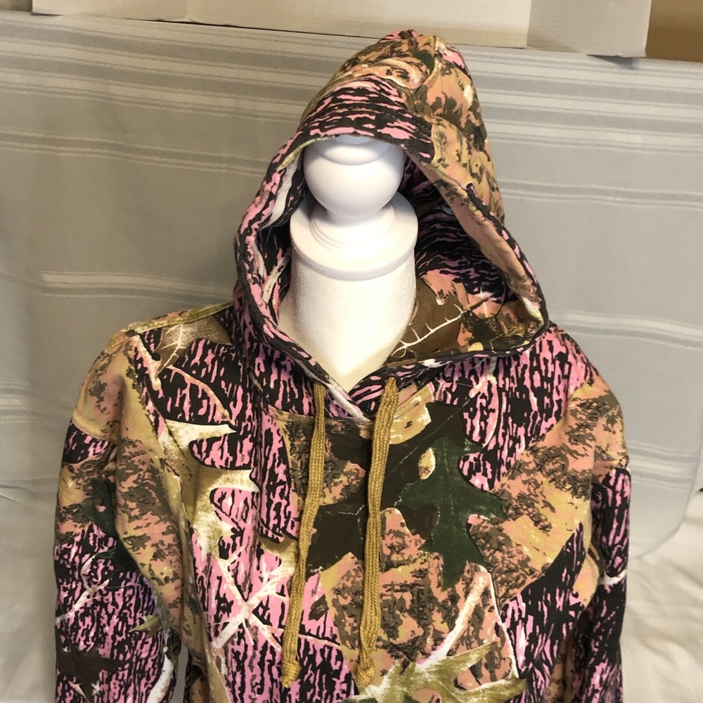 Pink Camo Hoodie New York Area Code 212 Women's Size Medium